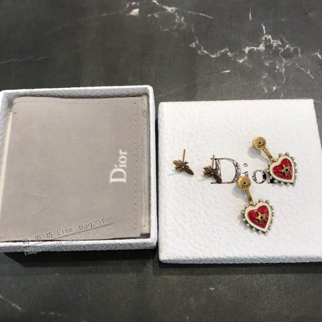 Dior飾品 迪奧經典熱銷款愛心蜜蜂個性耳釘耳環  zgd1373